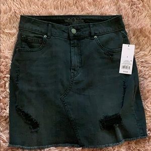 Black denim skirt